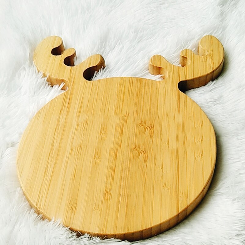 Platos irregulares con forma de cabeza de ciervo de madera, platos de fruta, platos de té, vajilla