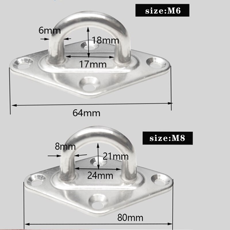 Sun Shade Sail Hardware Kit - 8 Inches - Super Heavy Duty - For Rectangle and Square Sun Shade Sail