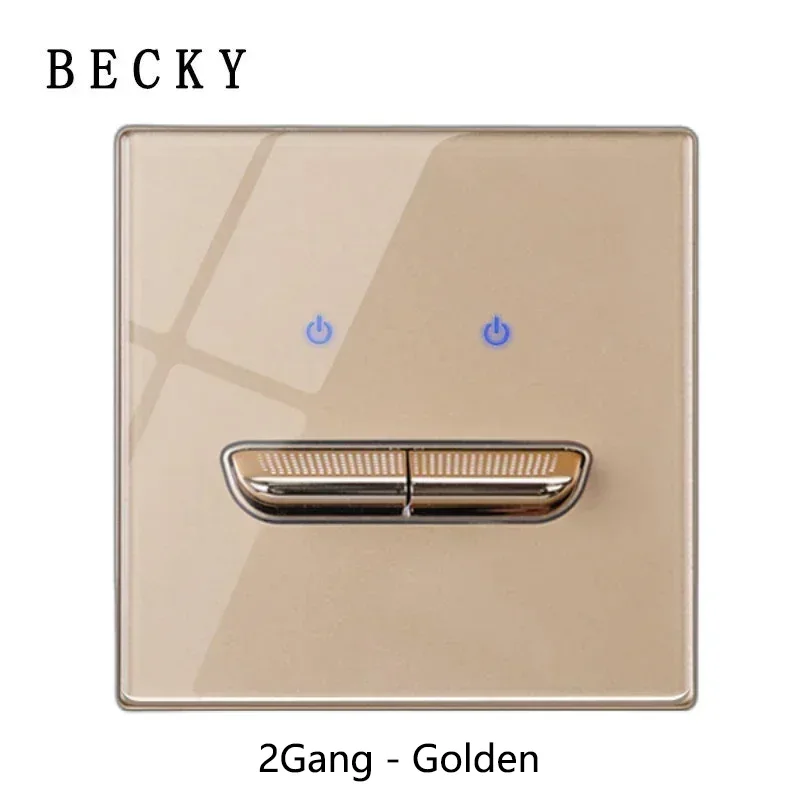 Glass Panel Wall Switch LED European 16a Socket Retro Toggle Light Switch EU UK Standard 2way Socket 1-4gang USB Home Decoration: WHITE