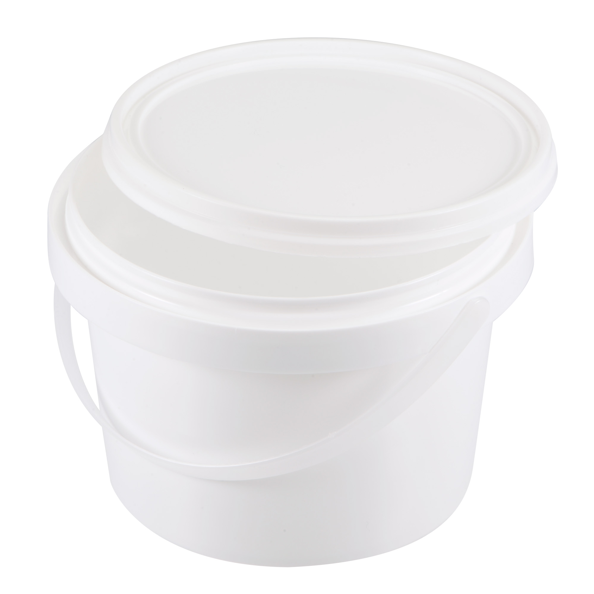 Uxcell Plastic Paint Pail Multipurpose Container 0.13 -Gallon / 500ml White Paint Cup with Handle and Lid