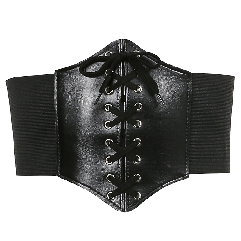 Corsé de cuero PU ancho para adelgazar, cinturón moldeador de cuerpo, cinturón de cintura, debajo del pecho, accesorios de construcción de cuerpo,: Style1 Black