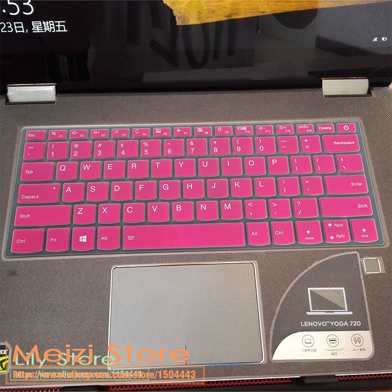 Laptop Keyboard Cover Skin Protector for Lenovo Ideapad S340 14" - Ultra-thin Silicone, Waterproof, Dustproof: Rose