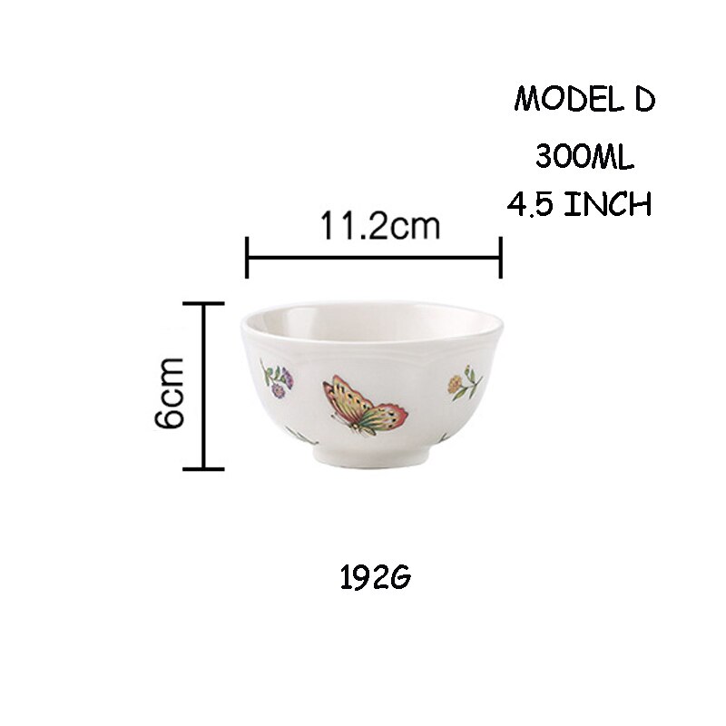 Plantenservies insectenpot theepot gouden rand koffiekopje afternoon tea verguld dessertbord holle deksel: Model d