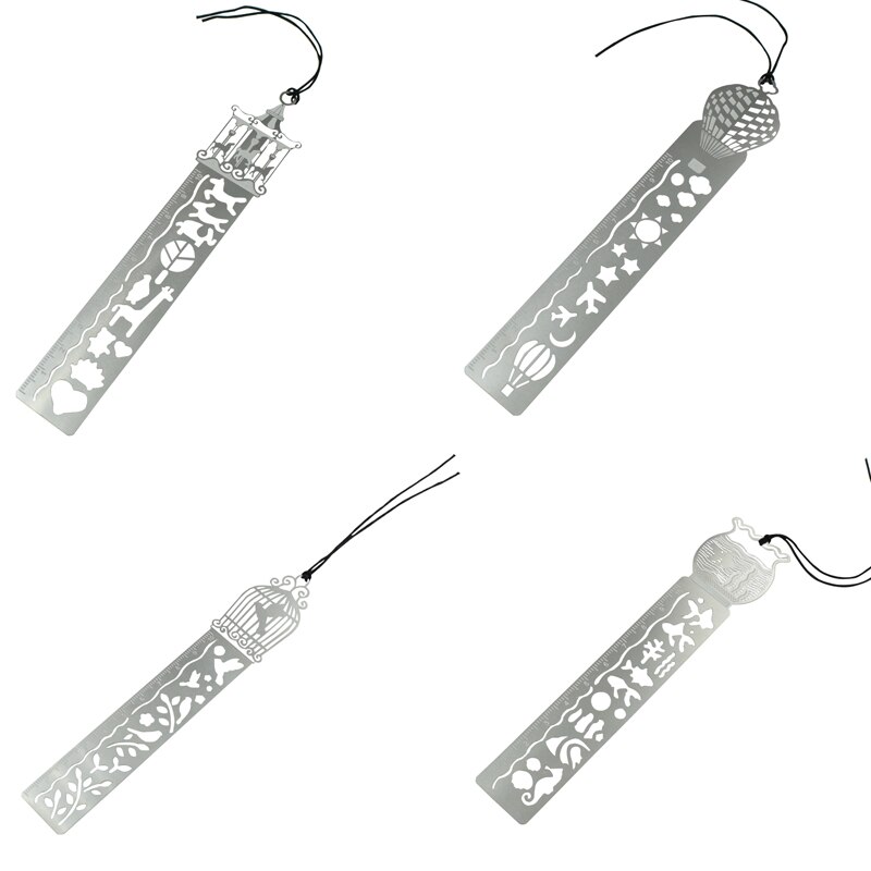 Metal lineal form bogmærke hul metal bogmærker papirvarer til kontorskole