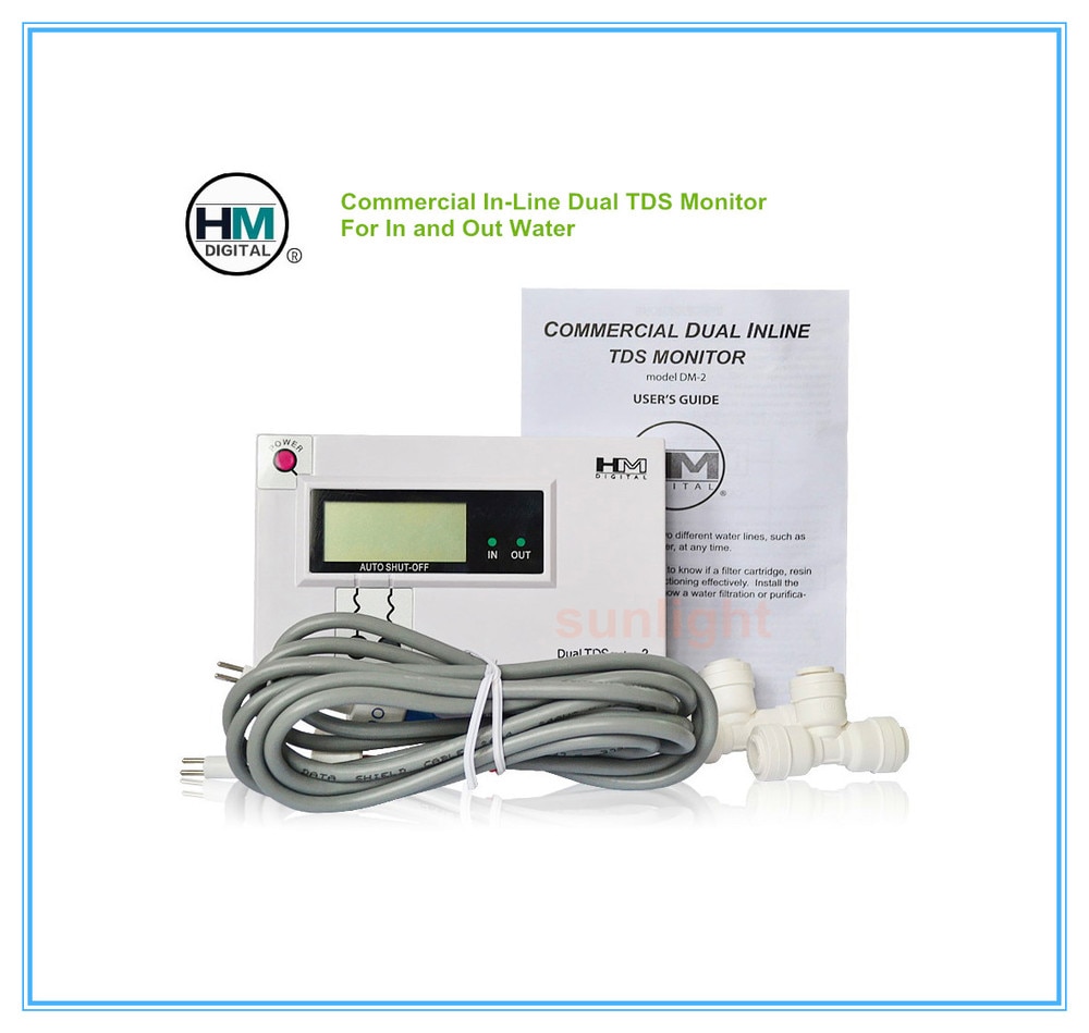 HM Digitale DM-2 Commerciële In-Line Dual TDS Monitor kan Meten zowel In-zet Water en Out- zet Water