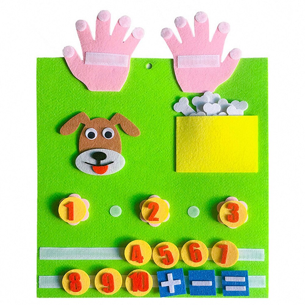 Children DIY Non-woven Numbers Counting Toy Digital Add Subtract Felt Craft Math Toys Kids Educational Teaching Aid Montessori: E