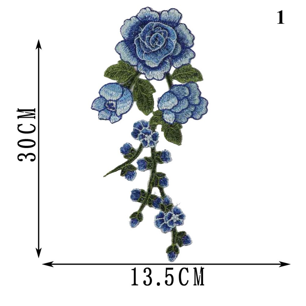 1pc syning på lapper rose blomst broderet klud klistermærker stof lapper applikationsforsyninger kinesisk stil lapper håndværk diy: 1