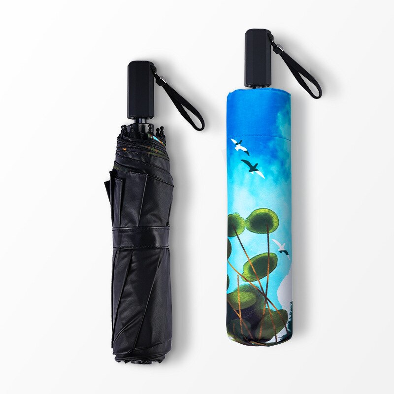 Dual-use Sunny Rain Umbrella Women 3 Fold Umbrella Sun Protection UV Protection Vinyl Unique Umbrella for Girls