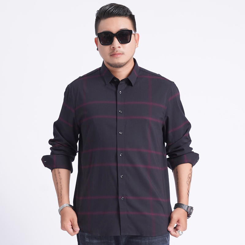 Plus Grote Maat 8XL 7XL 6XL 5XL Mens Business Casual Lange Mouwen Classic Wit Zwart Donkerblauw Mannelijke Sociale jurk Shirts