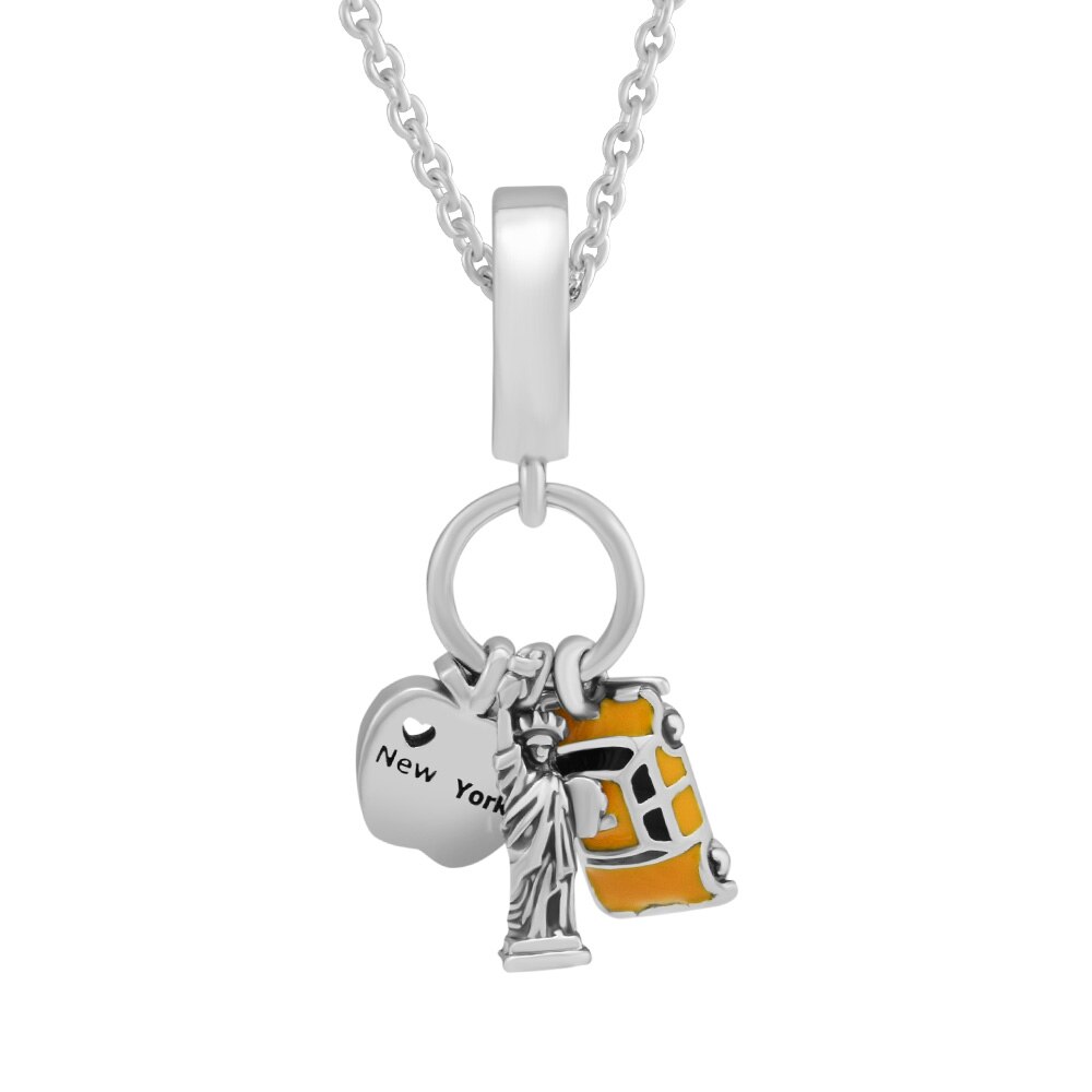 Perline 925 Sterling Silver New York Mette In Evidenza Ciondola il Fascino Misura Pendenti E Ciondoli Bracciali Gioielli FAI DA TE per Le Donne Degli Uomini del Regalo 02775
