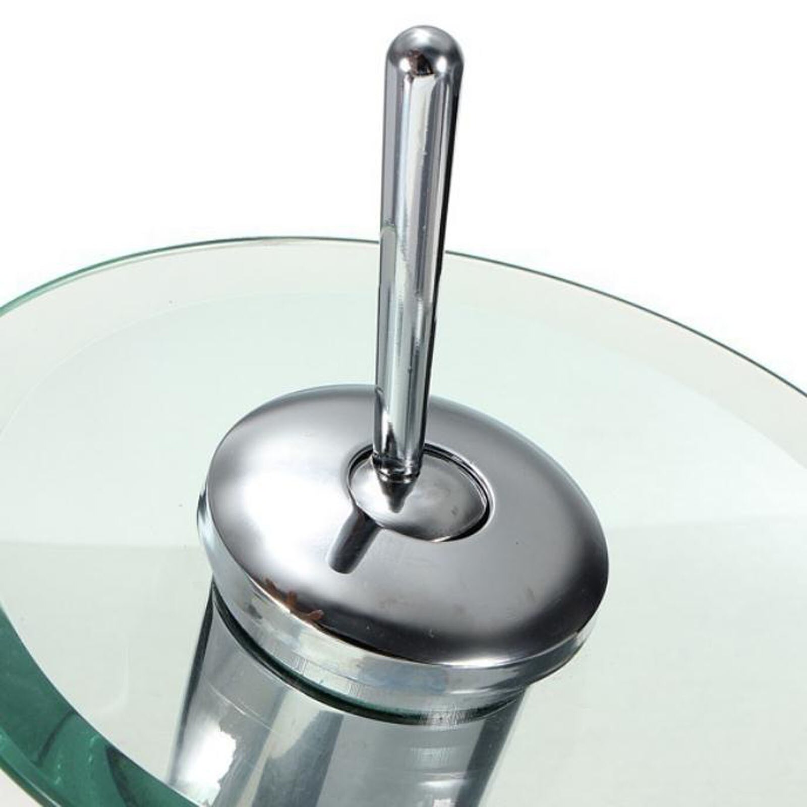 Solid Glass Waterfall Bathroom Basin Sink Faucet Chrome Basin Sink Faucet Single Lever Deck Mounted Round Mixer Tap#G30