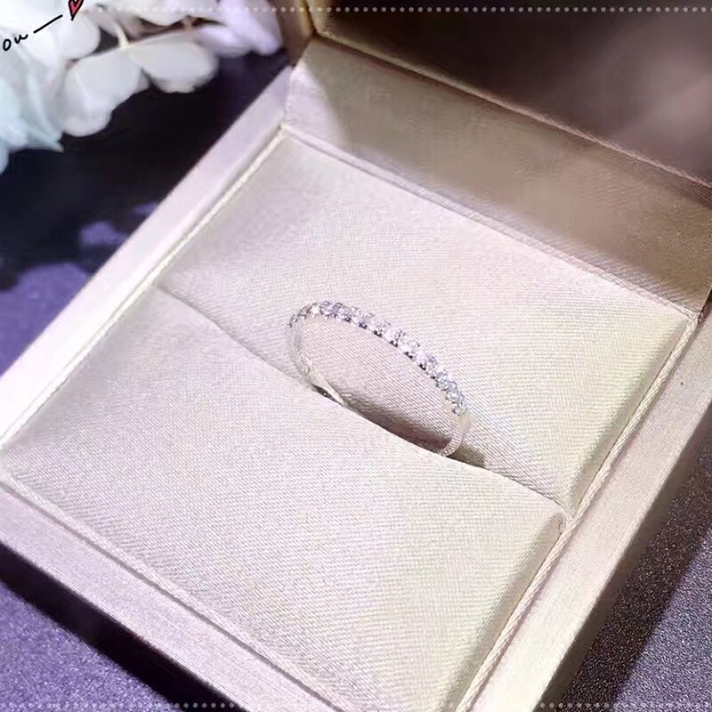 Elskere evighed kvindelige løfte ring 925 sterling sølv bijou pave cz simple vielsesringe til kvinder brude fest smykker