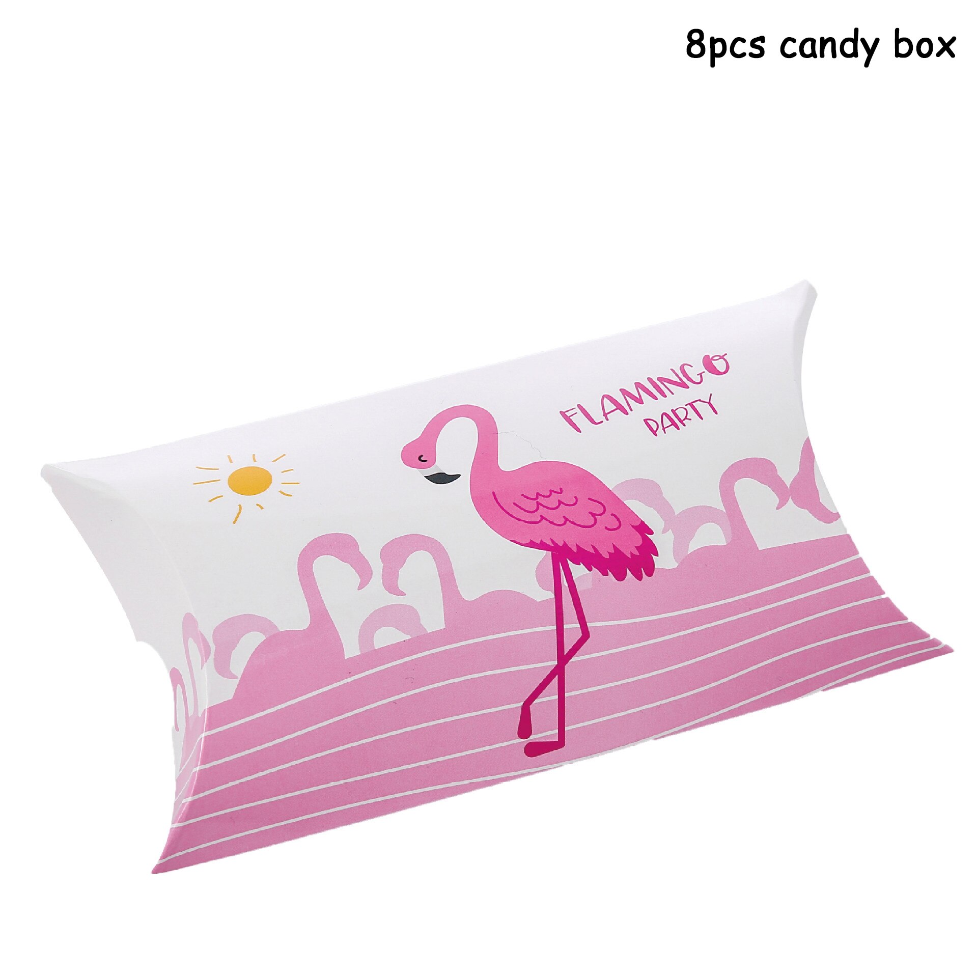 Suministros de de cumpleaños, vajilla desechable de flamenco, rosa, plato, tazas o manteles, Baby Shower, decoración para de boda: 8pcs candy box