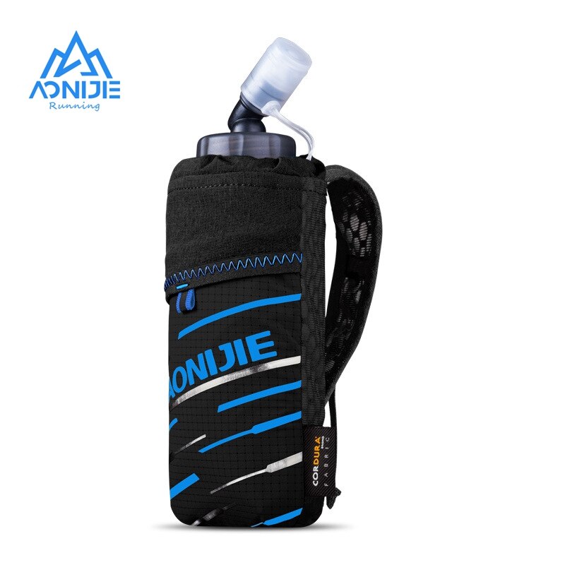 Aonijie ultralichte hydratatiepack, handtas voor zachte drinkflessen, waterfleshouder, telefoonhouder, etui voor outdoor kamperen en wandelen: Donkerblauw met fles