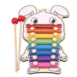 Animal Octave Children Musical Toy Rainbow Wooden Xylophone Instruments Children Music Instrument Learning Education Puzzle Toy: rabbit