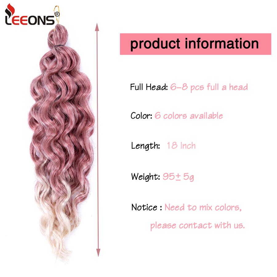 Synthetic Braiding Hair Extensions 18 Inch Ocean Wave Crochet Braid Hair Hawaii Afro Curls Natural Matt Heat Resistant Fiber