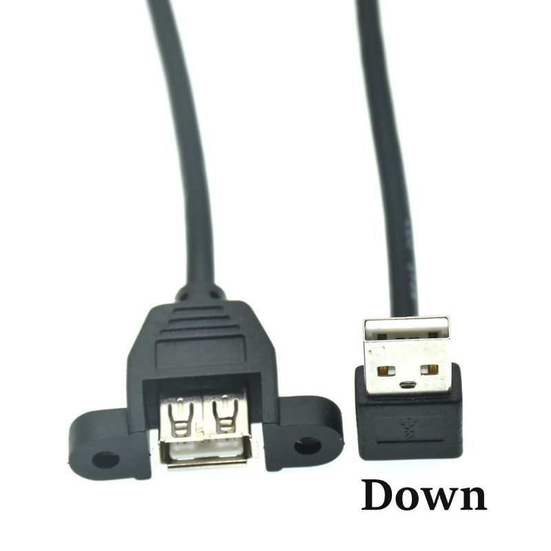 90 grad hoch & Nieder & Verknüpfungen & Rechts Abgewinkelt USB 2,0 A Stecker auf Buchse Verlängerung Kabel Mit Tafel montieren See 25cm 50cm: WEISS / 0.6m