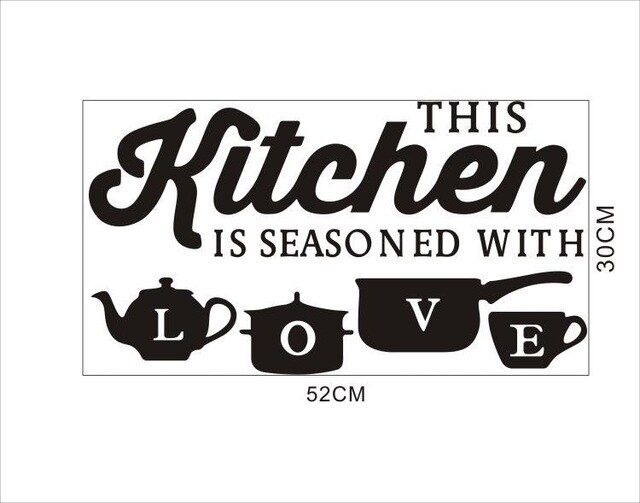 Tre rater engelsk citat køkken wallstickers vinyl wallstickers boligindretning kunst dekorative stickers pvc spisestue til bar