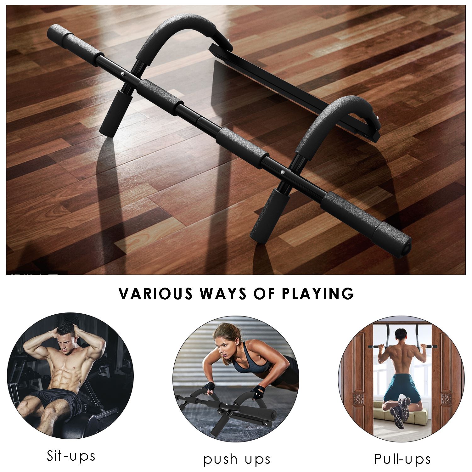 Perfect Pull-up Bar Fitness Multi-Gym Doorway Pull Up Bar Portable Gym System Steel Gym Total Upper Body Workout Bar