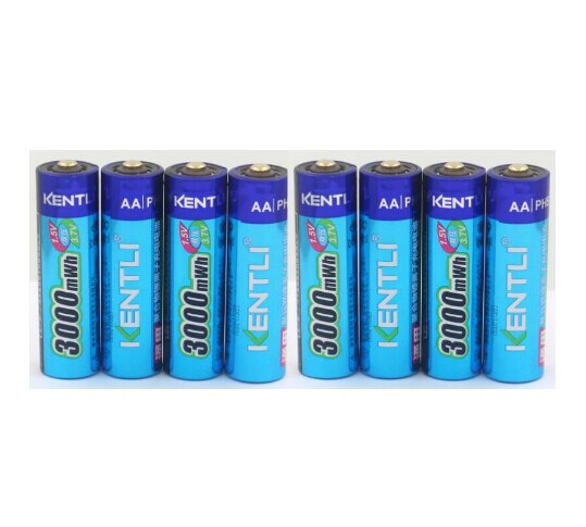 Neue Leistungsstarke KENTLI Batterie AA 1,5 V 3000mWh Polymer Lithium-li-Ion Akkus Halloween Weihnachten ect.
