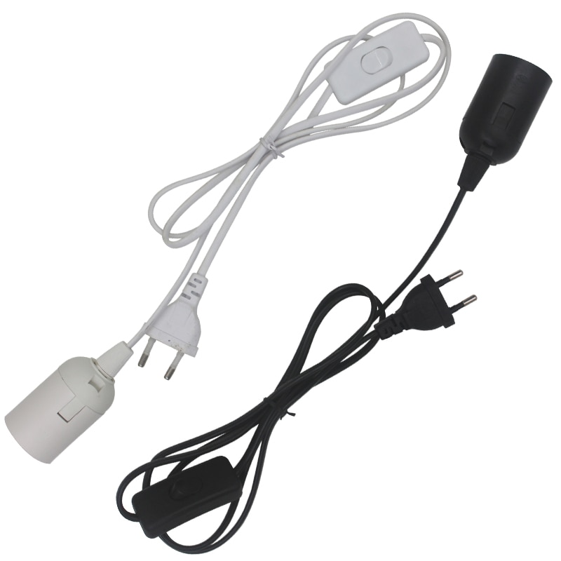 Lampvoet E27 E26 Eu Opknoping Hanger Led Lichtpunt Lamp Socket Cord Adapter Met Aan/Uit Schakelaar lampvoeten Houder
