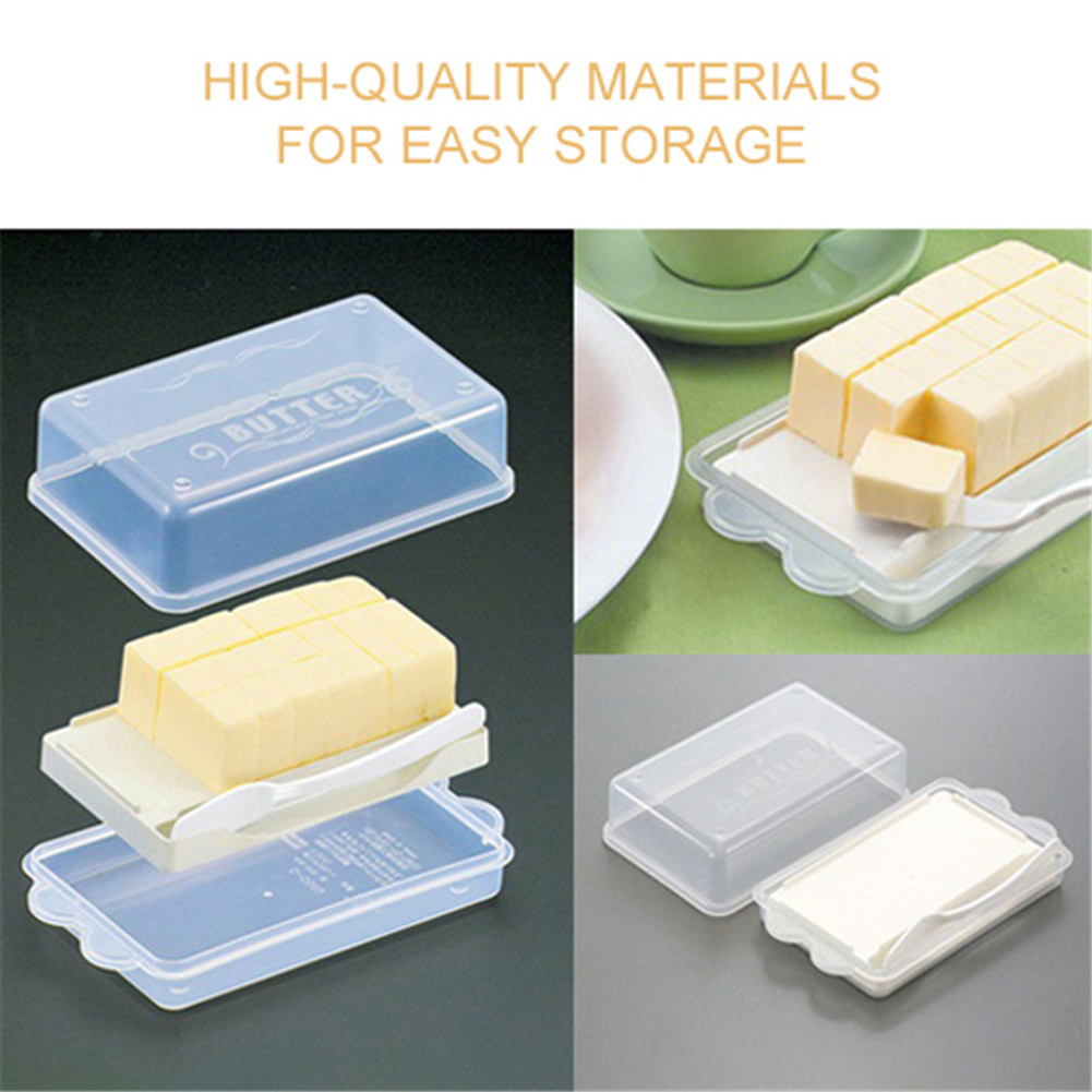 Butter Storage Box Stainless Steel Tangent Fast Cutting Rectangular Fresh-keeping Cheese Case Preservation Container