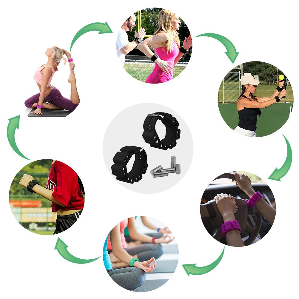 2Stck Einstellbare Handgelenk Gewichte tragbar Handgelenk Knöchel Gewichte Armbinde Für ÜSpund Joggen Yoga Gymnastik aerob Pilates
