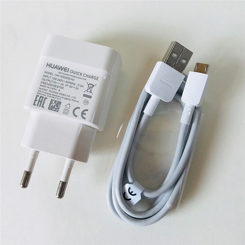 Huawei 9V2A EU ladegerät QC 2,0 Schnell Ladung Adapter USB Typ-c Für nova3 3i 4 ehre 9 8x p7 p8 p9 p10 p20 lite Kamerad 7 8 9: EU X Micro USB kabel