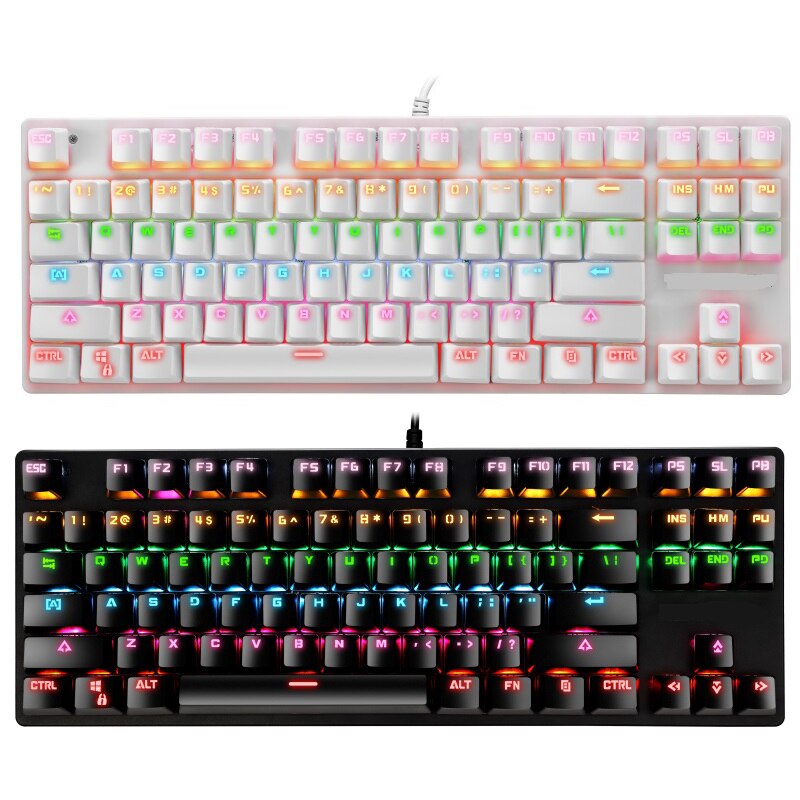 Gaming Mechanische Toetsenbord 87Key Gaming Toetsenbord Mix Backlit Abs Keycap Backlight Modus Negen Verlichting Modi Voor Laptop Pc Game