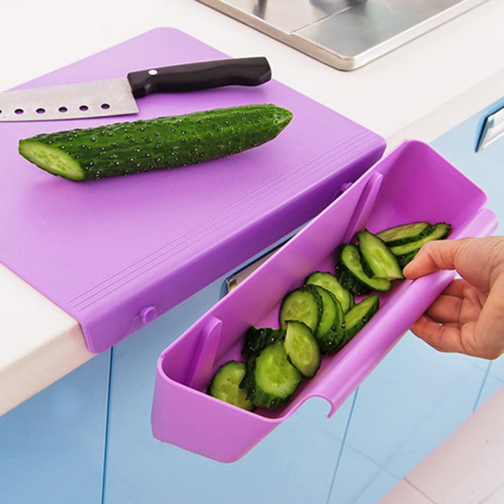 2 in1 Chopping Board Frosted Kitchen Cutting Board with Slot Cutting Vegetable Meat Tools Kitchen Stuff Accessories