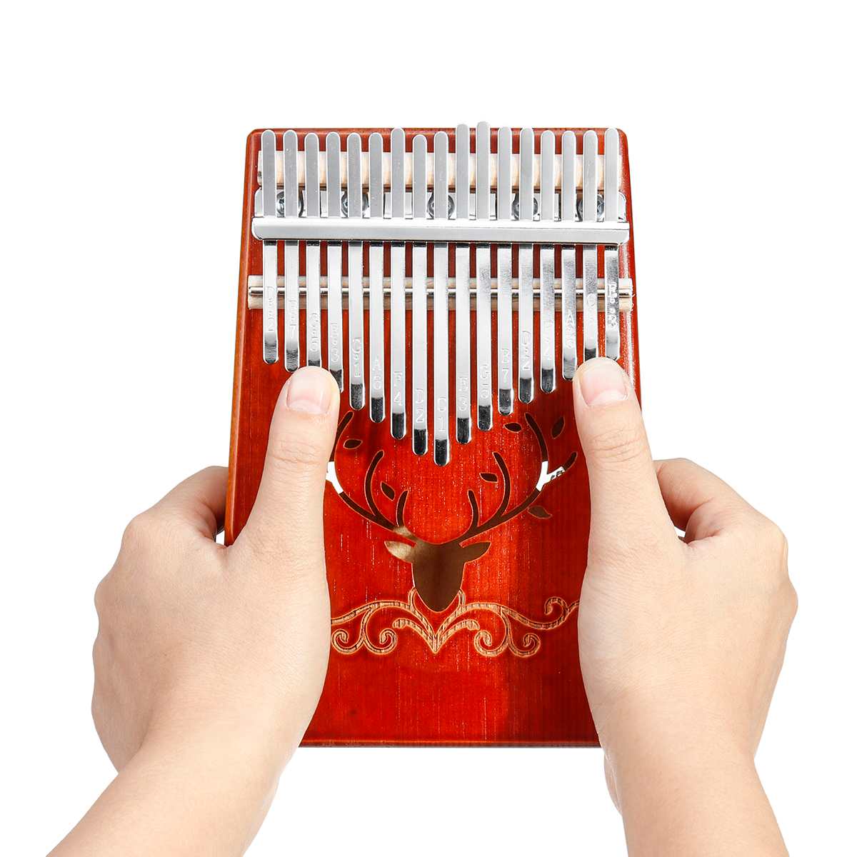 17 Keys Pinetree Wood Mahogany Body Thumb Piano Musical Instrument With Learning Book Tune Hammer for beginner