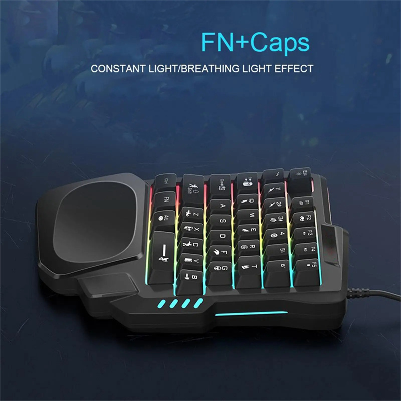 Gaming Keypad Usb Keyboard One-Handed Wired 35 Keys Rgb Luminous Game Keyboards for Tablet Colorful Ergonomics Gamer Hand Rest
