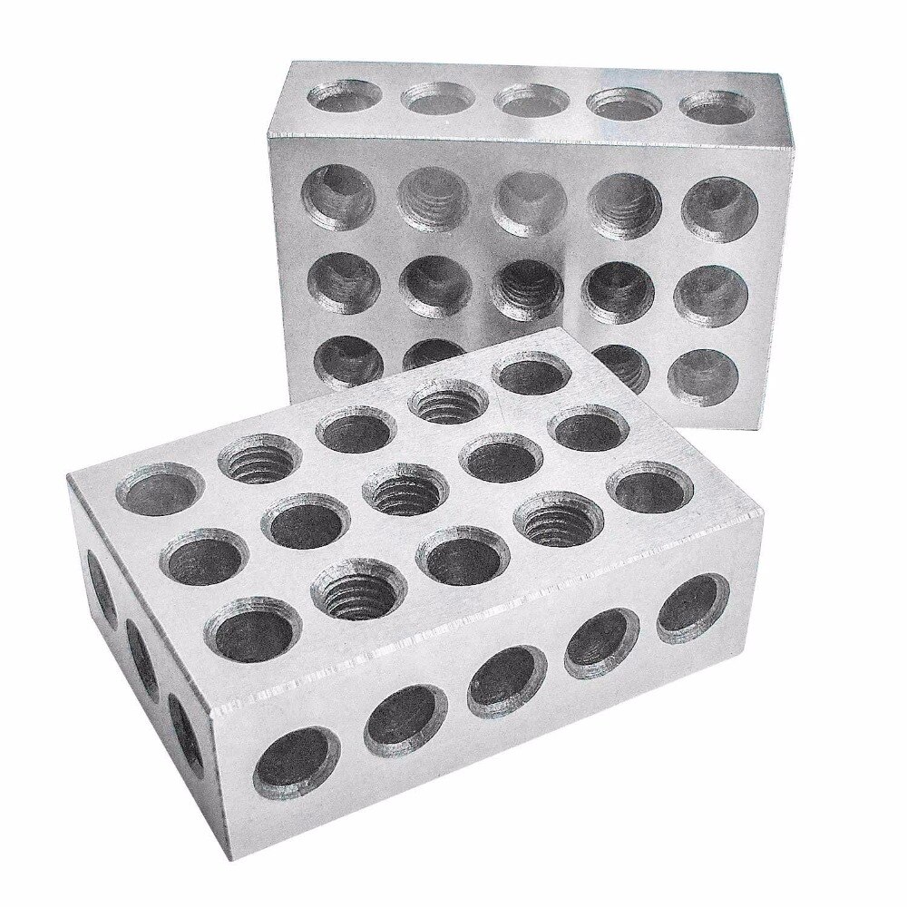 2 st / set 25-50-75mm härdade stålblock 0.005 "precisionsmatchad maskinist 123 fräsverktyg 23 hål 1-2-3 " blockmätare