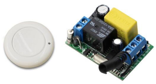 Most Simple Wiring AC 220 V 1CH Wireless Remote Control Switch System Receiver & Wall Panel Sticky Remote Controller: 433mhz white