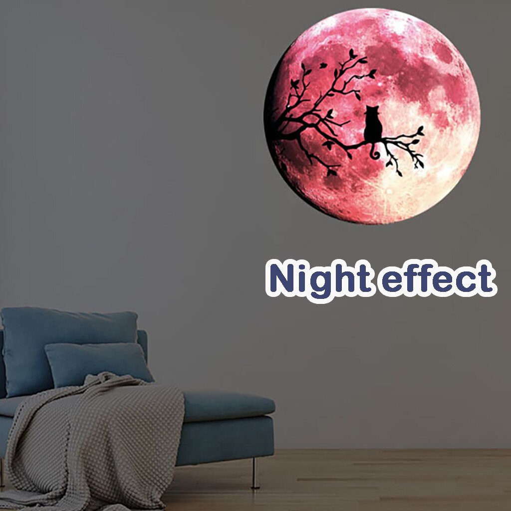 Luminous Moon 3D Wall Sticker planets Glow Stickers in the Dark Moonlight Kid Bedroom stars halloween Decor Mural