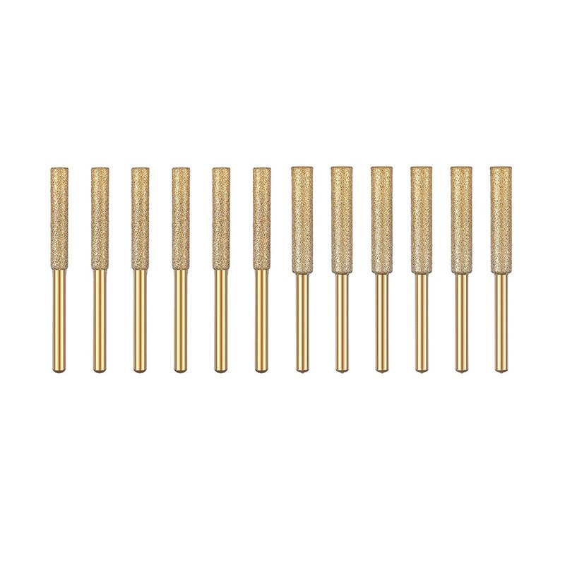 12Pcs lima per pietra abrasiva per frese 4.0/4.8Mm ruote per affilare i diamanti placcate in titanio Kit elettrico per affilare le motoseghe: Default Title