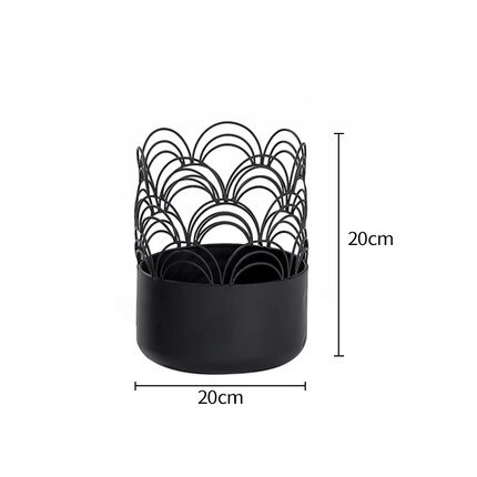 Iron Golden Flower Pot Multi-Living Room Balcony Pot Epipremnum Aureum Small Number Personality Flower Pot of Bowl Lotu: Black trumpet