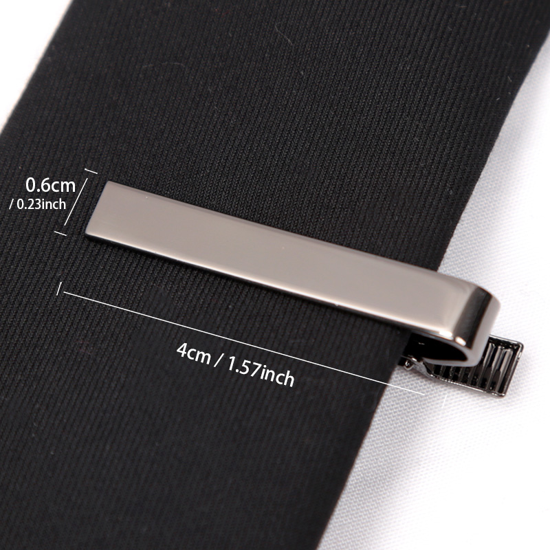 Clips de corbata, corbatas de de Color dorado para hombres, , cierre de barra Simple de Metal, accesorios prácticos para corbata, Pin de corbata, Clip para Collar para hombre: Gris
