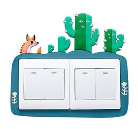 3D Big Switch Cover Room Decor Silicone Light Button Sticker On-off Switch Sticker Luminous Switch Outlet Double Swatches: Gray