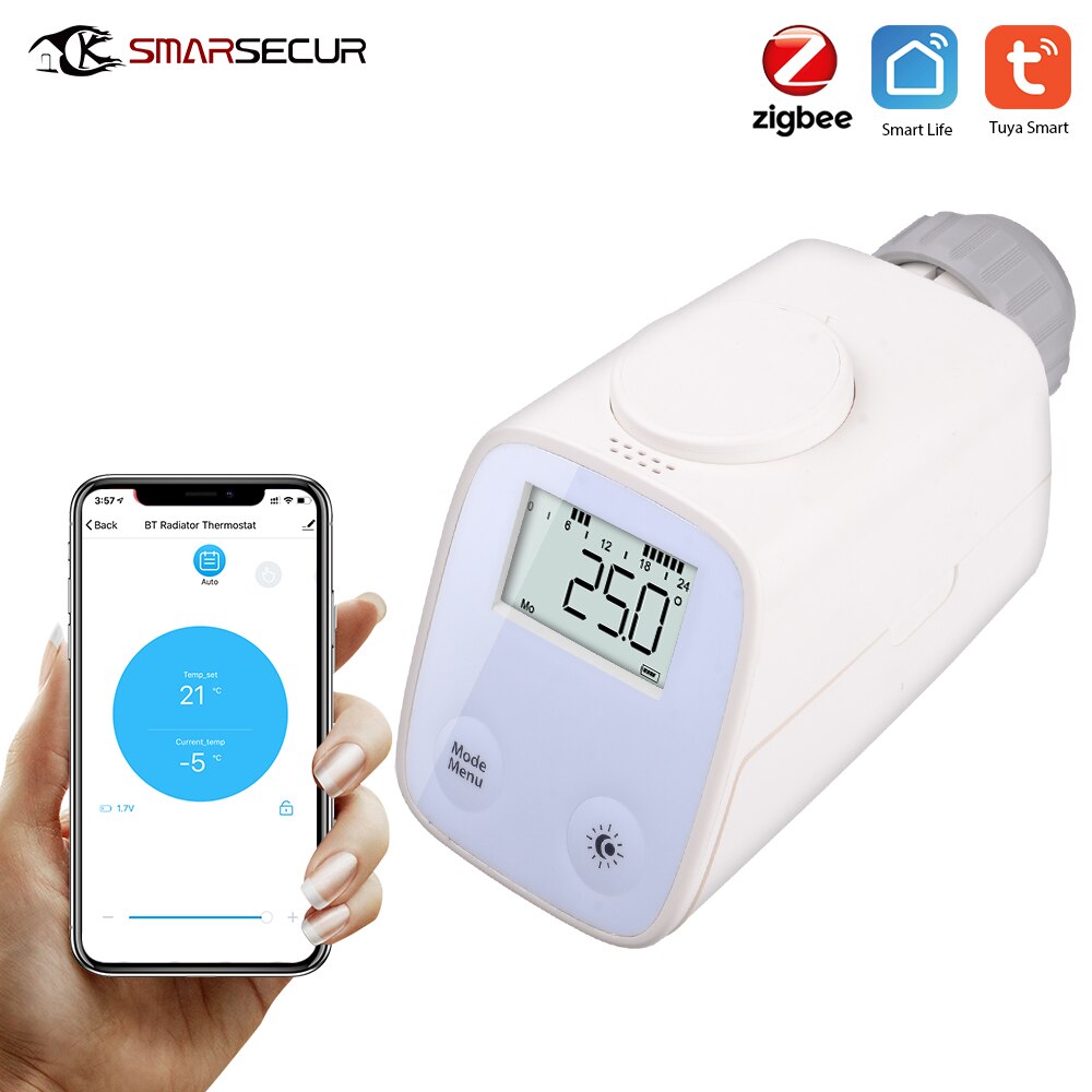 Tuya Zigbee Heating Radiator Temperature-Controller Radiator Valve Programmable Thermostatic Actuator Tuya