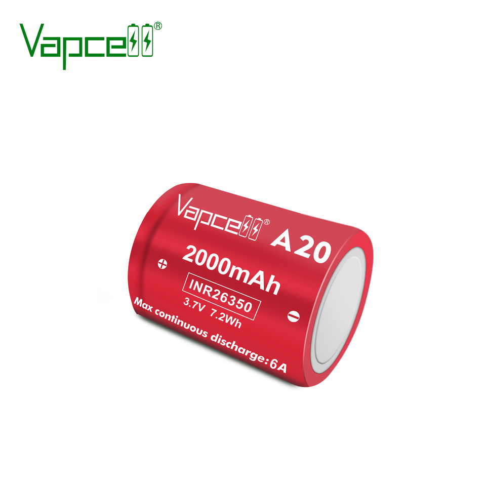 1-10pcs Highest Capacity Vapcell A20 26350 2000MAH 6A 3.6V lithium battery INR26350 Rechargeable Battery Cell For flashlight