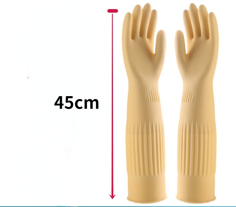 Gants longs en Latex 38/45/56cm, pour Aquarium, gant de protection industriel épais, gants de vaisselle en caoutchouc Latex imperméables: 1 pair 45cm-A