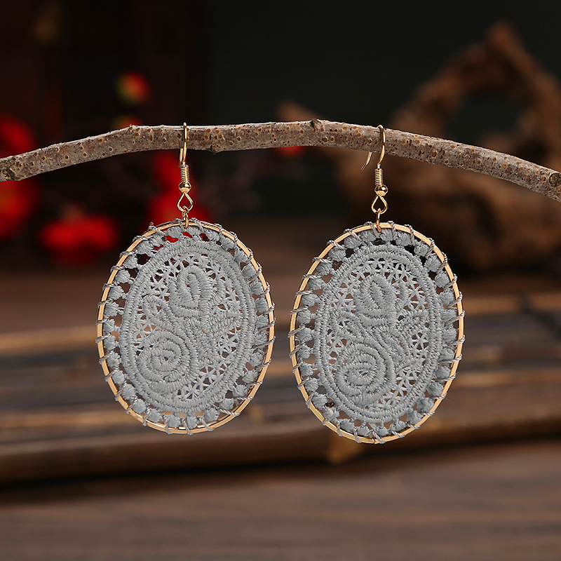 15 kolorów etniczne czerwone hafty spadek kolczyki dla kobiet Handmade Vintage kwiat Boho kolczyki indyjskie kolczyki: Style 4