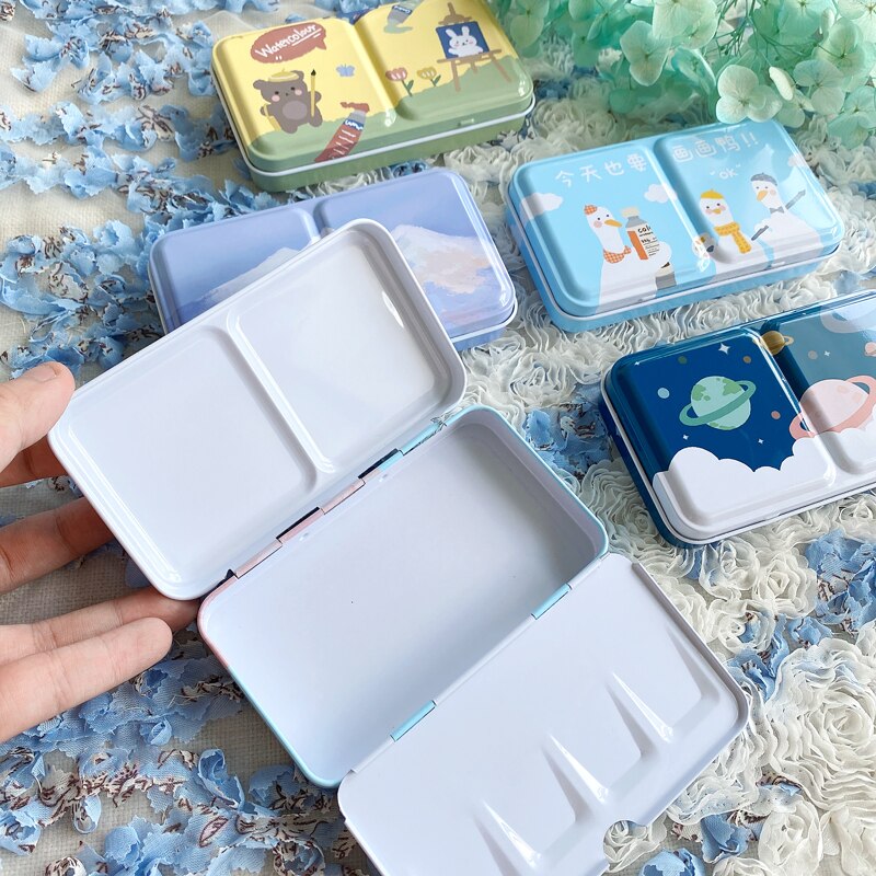 Aquarel Verf Doos 12/24 Kleur Sub-Verpakking Lege Doos Platte Bodem Acryl Verf Doos Schilderij Draagbare Doos