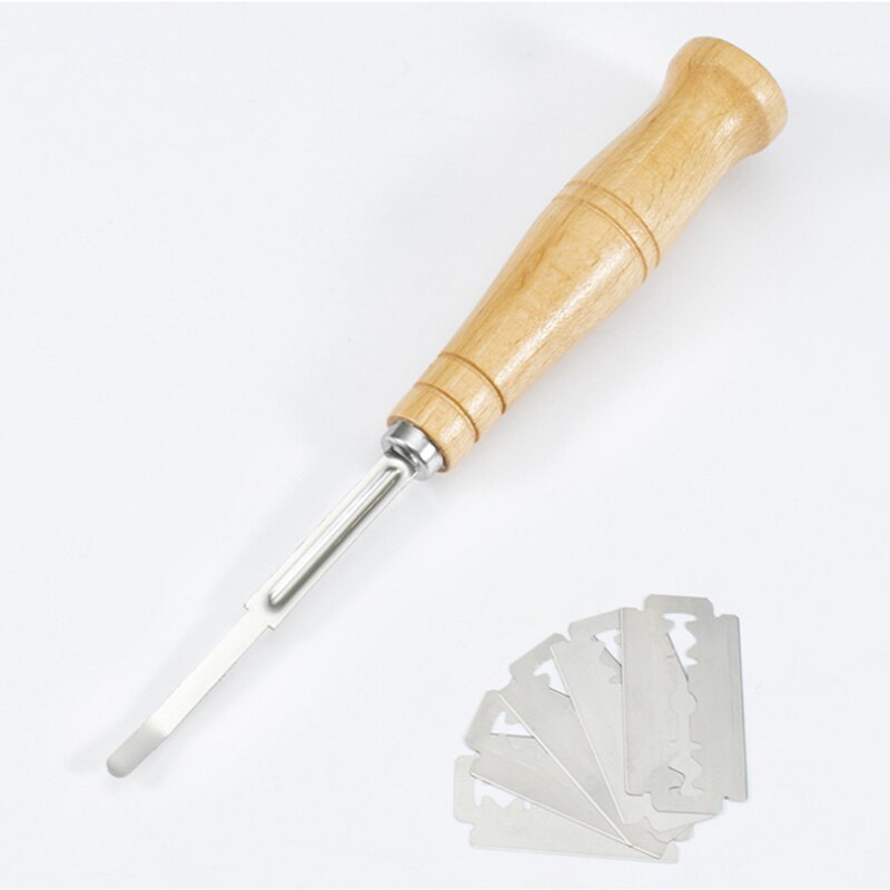 1Pcs Bread Bakers Cutter Slashing Tool Bread Dough Scoring Blade Tools Making Razor Cutter Curved Knife With Protective