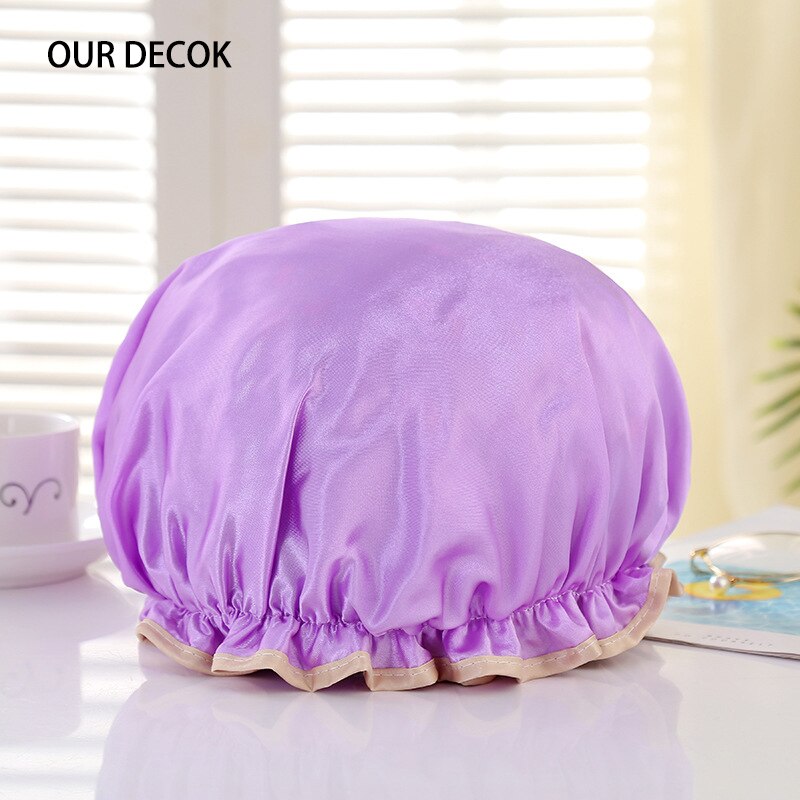 Waterdichte Badmuts Badkamer Douche Haarhoes Vrouwen Benodigdheden Douchemuts Volwassen Douche Bad Badmutsen Badkameraccessoires: Paars