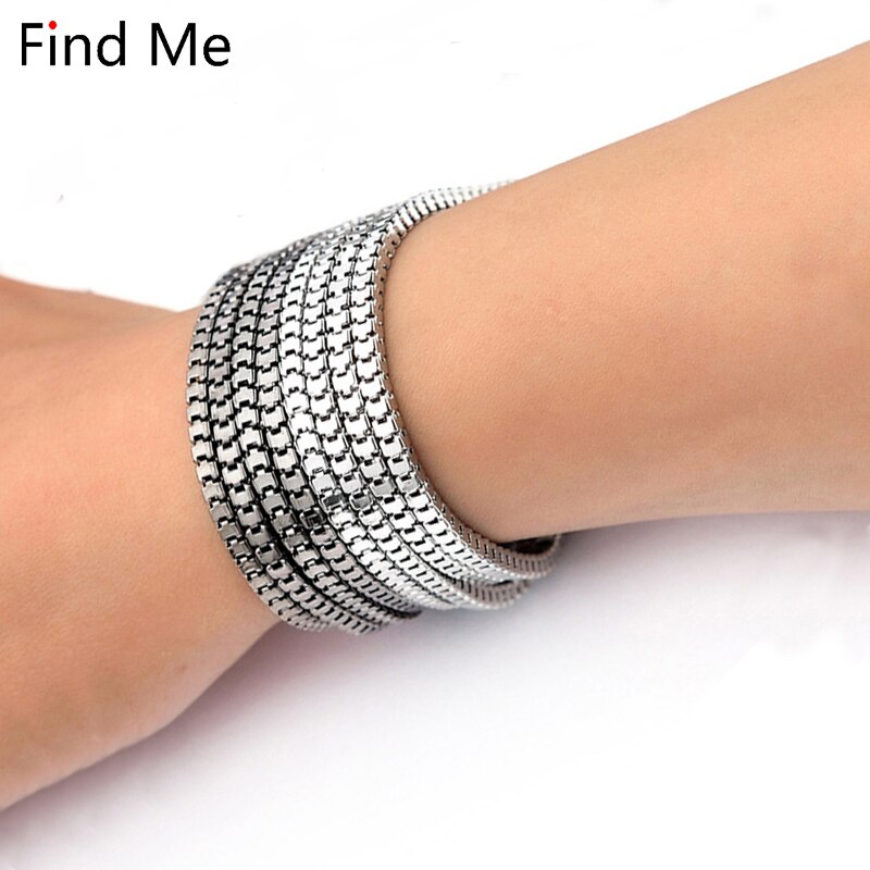 Finden Mich Jahrgang mehrschichtig Magnet wickeln Armbänder & Armreifen für Frauen Schmuck boho Punk lange Kette Armbinde