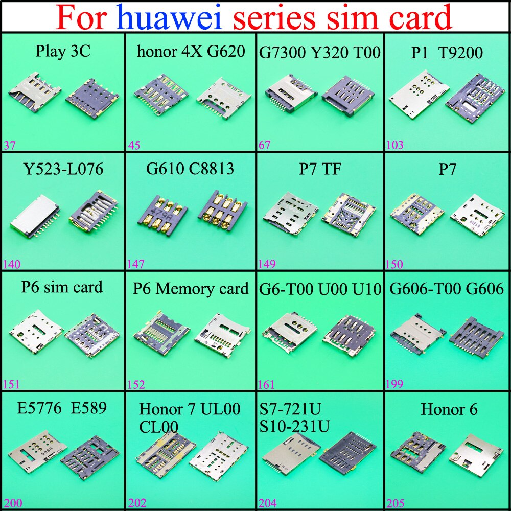 Nuova sim auto lettore di supporto per huawei vassoio di fessura presa connettore G6-T00 U00 U10 G606-T00 G606 E5776 E589 per Honor 7 UL00 S7-721U