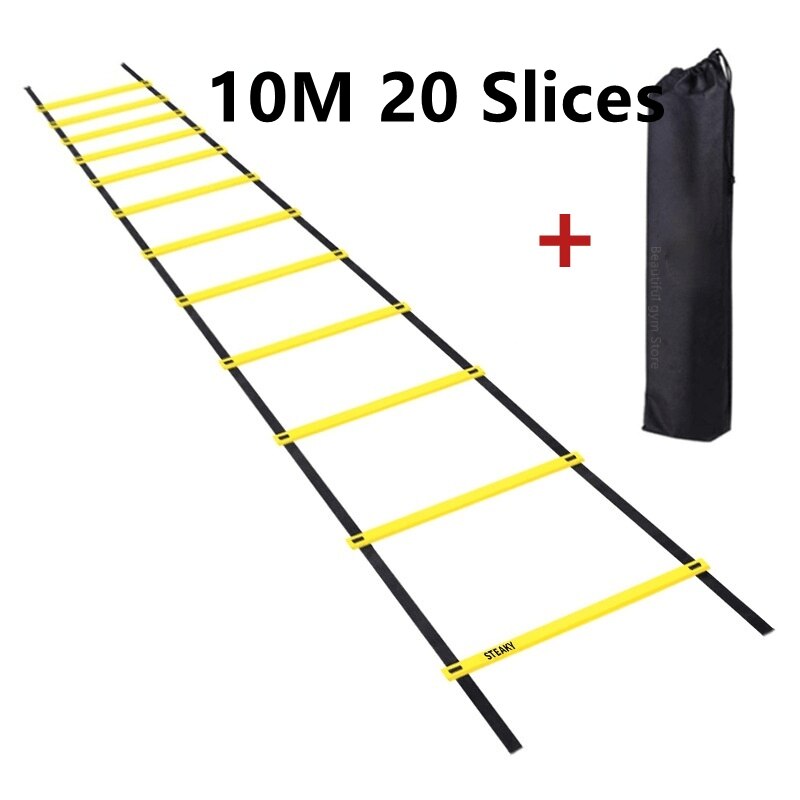 Agility Speed Ladder Stairs Nylon Straps Training Ladders Agile Staircase for Fitness Soccer Football Speed Ladder Equipment: BBX11-10M 20 Slices