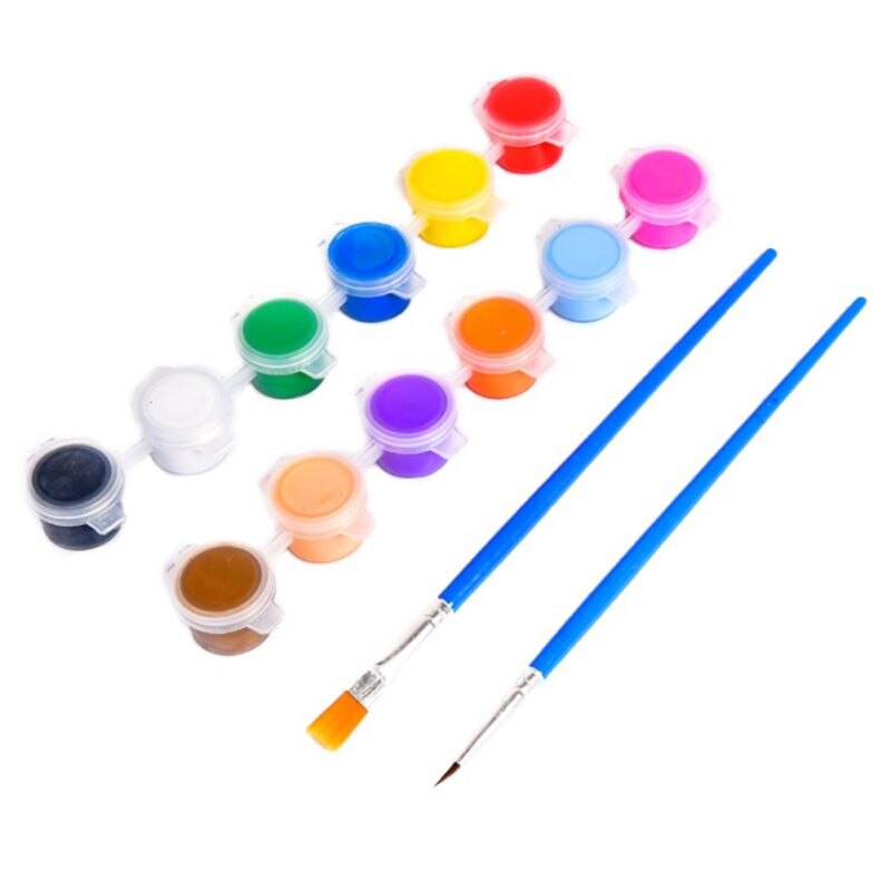 Acryl Pigment Kinderen Handwerk Schilderij Pigment Set Art Acryl Diy Hijgen Pigment Doek Leer Hout 3Ml/12 Kleuren